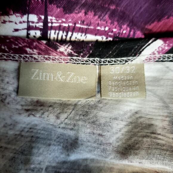 ZIM & ZOE WOMEN'S PLUS‎ 30/32 TUNIC TOP SHORT SLEEVE NEW RUFFLE HEM CASUAL PARTY - Picture 6 of 10